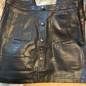 Black leather skirt